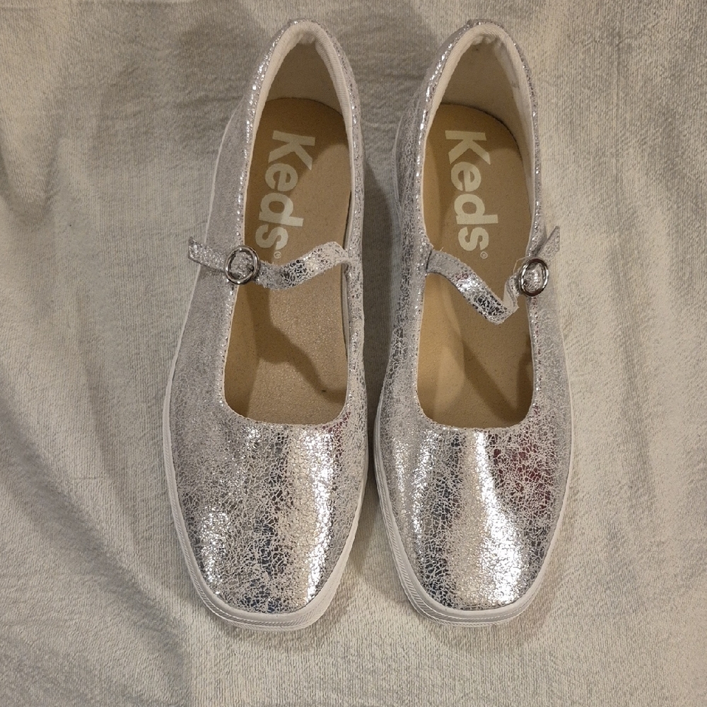 Keds Women's Silver Mary Jane Flats